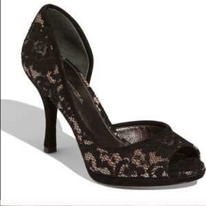 NEW Via Spiga black lace heels (size 8)